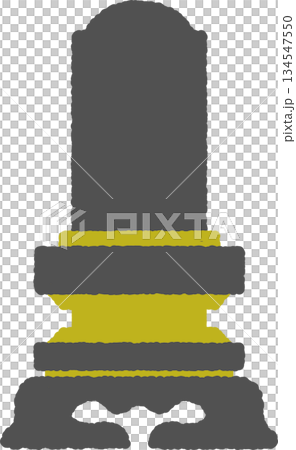 手書き風のシンプルアイコンイラスト　本位牌 134547550