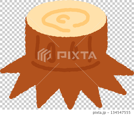 手書き風のアイコン　切り株 134547555