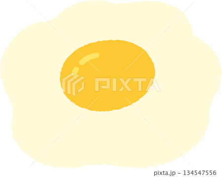手書き風の単品アイコンイラスト　料理　目玉焼き 134547556