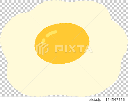 手書き風の単品アイコンイラスト　料理　目玉焼き 134547556