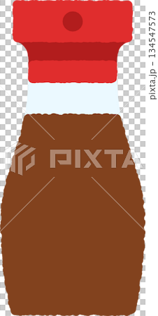 手書き風の単品アイコンイラスト　醤油瓶 134547573