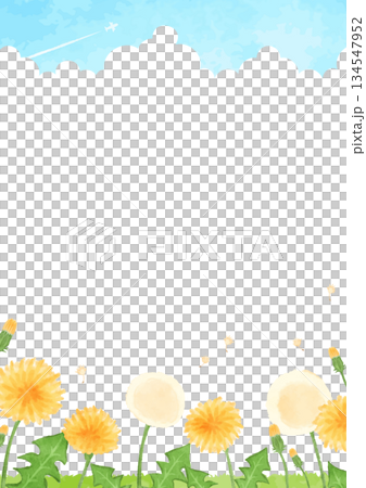 タンポポと青空の風景イラスト 134547952