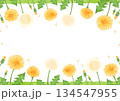優しい手描きのタンポポの背景イラスト 134547955