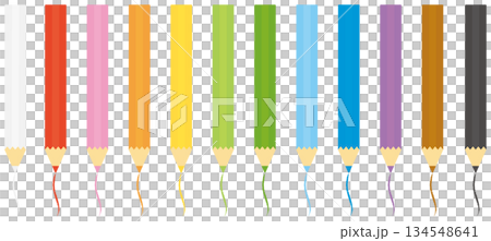 色えんぴつのイラストセット 134548641