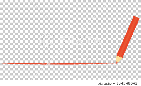 Illustration of a red pencil and underline Illustration of a red pencil and underline 134548642