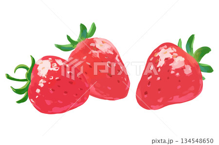 苺手描きイラスト_4つ 苺手描きイラスト_4つ 134548650