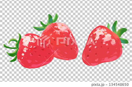 苺手描きイラスト_4つ 苺手描きイラスト_4つ 134548650