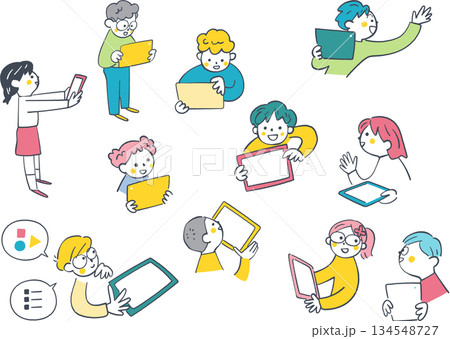 画面を見せ合い対話する協働学習の子供セット ICT教育・生き生きタブレット学習シリーズ 画面を見せ合い対話する協働学習の子供セット ICT教育・生き生きタブレット学習シリーズ 134548727