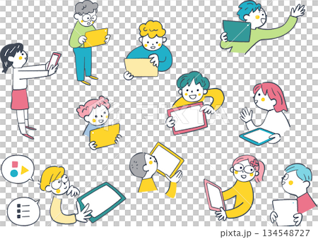 画面を見せ合い対話する協働学習の子供セット ICT教育・生き生きタブレット学習シリーズ 画面を見せ合い対話する協働学習の子供セット ICT教育・生き生きタブレット学習シリーズ 134548727