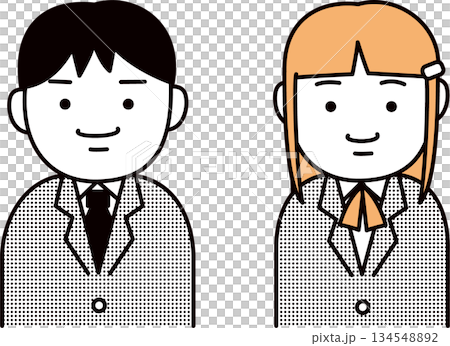 高中男女學生的微笑 高中男女學生的微笑 134548892