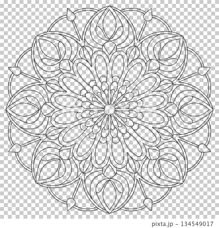 Intricate lotus flower mandala line art for adult coloring page and zen meditation Intricate lotus flower mandala line art for adult coloring page and zen meditation 134549017