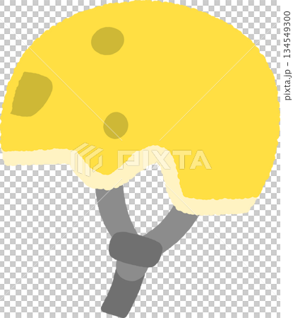 手書き風のシンプルアイコンイラスト　ヘルメット 134549300