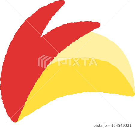 手書き風の単品アイコンイラスト　果物　りんごうさぎ 134549321