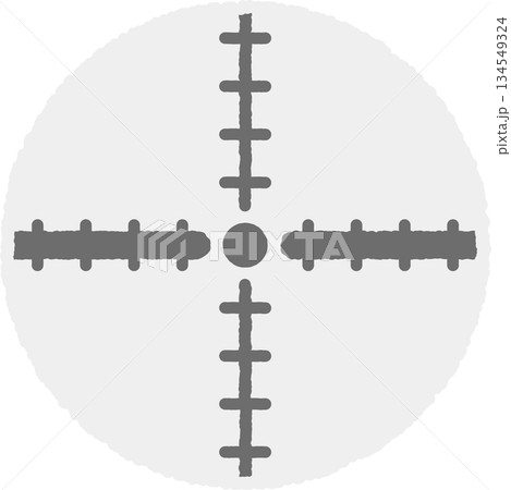 手書き風のシンプルアイコンイラスト　レティクル 134549324
