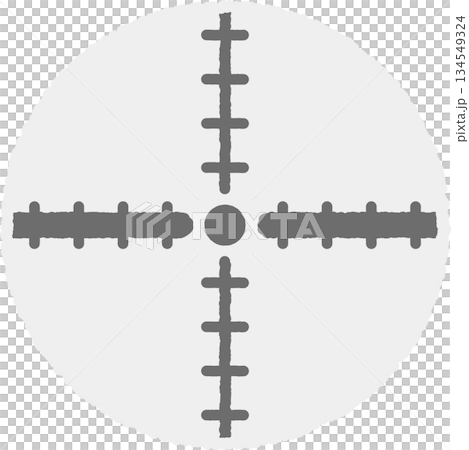 手書き風のシンプルアイコンイラスト　レティクル 134549324