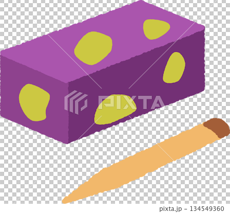 手繪單圖示插畫日式甜點栗子羊羹 134549360
