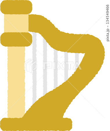 手書き風のシンプルアイコンイラスト　ハープ 134549466