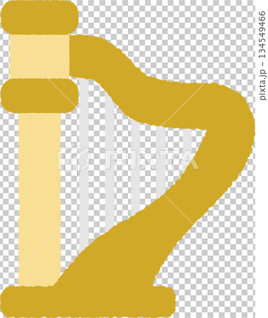 手書き風のシンプルアイコンイラスト　ハープ 134549466