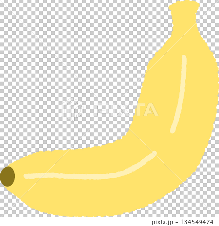熟した一本のバナナのアイコンイラスト 熟した一本のバナナのアイコンイラスト 134549474