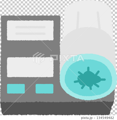Hand-drawn single icon illustration: Sphygmomanometer 134549482