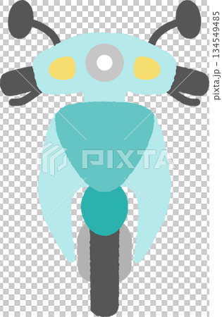 Hand-drawn style icon - Front view of a motorcycle 134549485