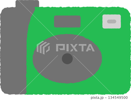 手書き風のシンプルアイコンイラスト　使い捨てカメラ 134549500