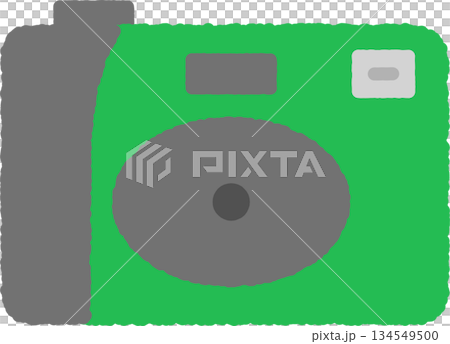 手書き風のシンプルアイコンイラスト　使い捨てカメラ 134549500