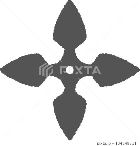 手書き風のアイコン　手裏剣 134549511