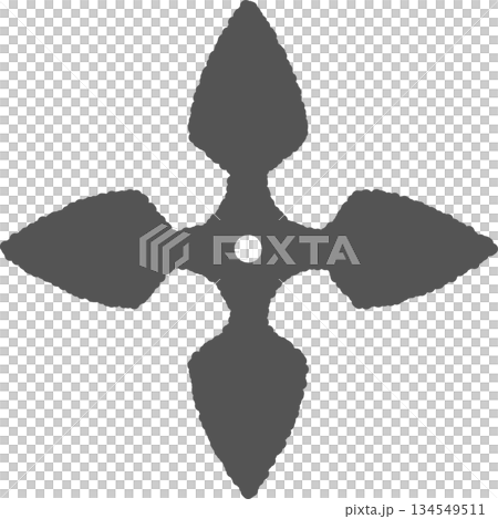 手書き風のアイコン　手裏剣 134549511