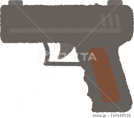 手書き風のシンプルアイコンイラスト　銃 134549516