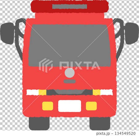 Hand-drawn icon: Front view of a fire engine 134549520