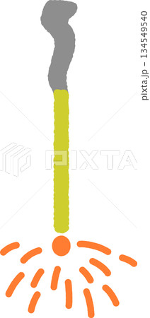 手書き風のシンプルアイコンイラスト 線香花火 手書き風のシンプルアイコンイラスト 線香花火 134549540