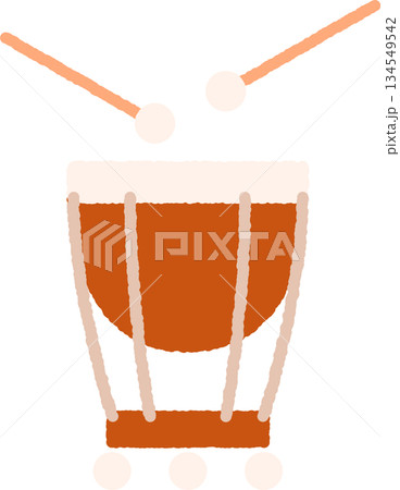 手書き風の単品アイコンイラスト　打楽器 134549542