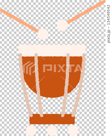 手書き風の単品アイコンイラスト　打楽器 134549542