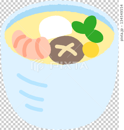 茶碗蒸煮的手繪圖示插圖 134549554