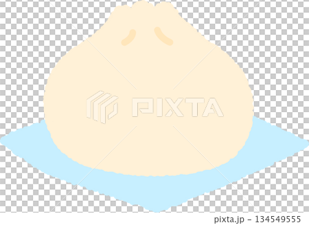 手書き風の単品アイコンイラスト　料理　中華まん 134549555