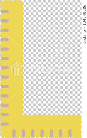 手書き風の単品アイコンイラスト L字定規 手書き風の単品アイコンイラスト L字定規 134549686