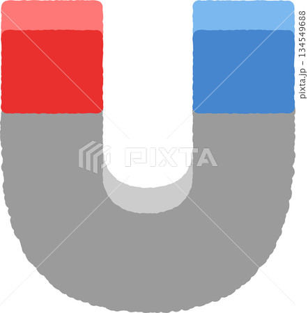 手書き風のシンプルアイコンイラスト　磁石 134549688