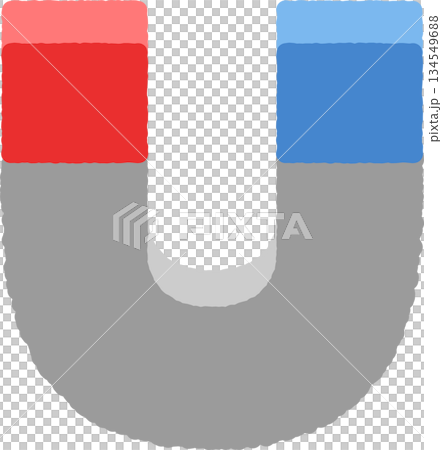 手書き風のシンプルアイコンイラスト　磁石 134549688