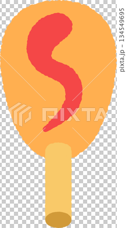 Illustration of a corn dog with ketchup Illustration of a corn dog with ketchup 134549695