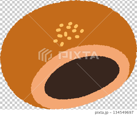 手繪單一圖示插圖食物 Anpan 134549697