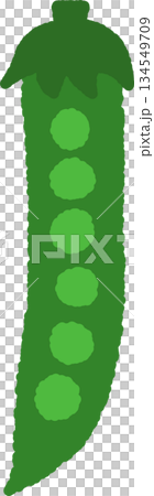 Hand-drawn single icon illustration Vegetables Peas 134549709