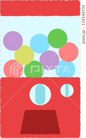 手書き風のシンプルアイコンイラスト　ガチャガチャ 134549735