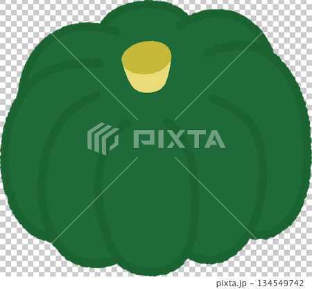 手書き風の単品アイコンイラスト　野菜　かぼちゃ 134549742