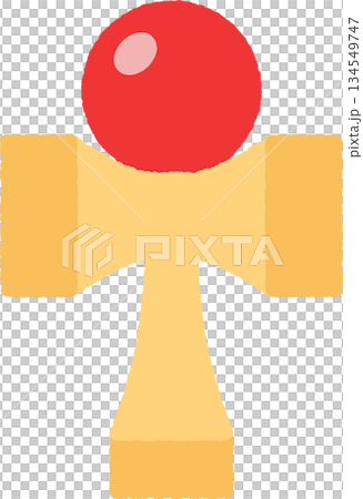 Hand-drawn single icon illustration Kendama 134549747