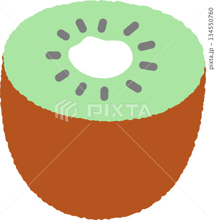 手書き風の単品アイコンイラスト　果物　キウイ 134550760