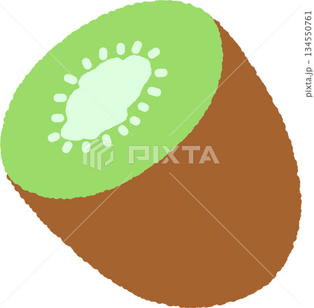 手書き風の単品アイコンイラスト　果物　キウイ 134550761