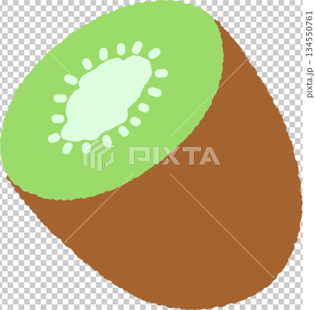 手書き風の単品アイコンイラスト　果物　キウイ 134550761