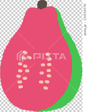 Hand-drawn single icon illustration Fruit Guava 134550770