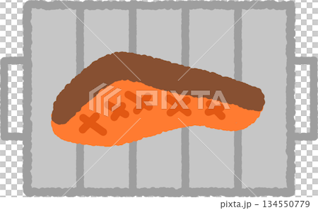 Hand-drawn simple icon illustration Grill 134550779